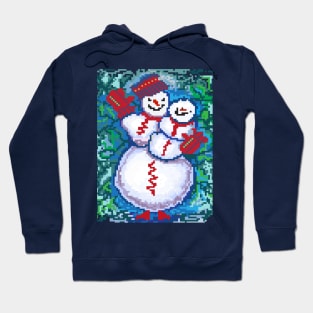 happy new year  2022 snowman christmas pixel Hoodie